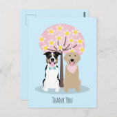 Danke, Hunde von Cherry Blossom Tree Postkarte (Vorne/Hinten)