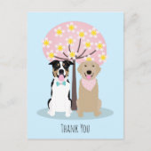 Danke, Hunde von Cherry Blossom Tree Postkarte (Vorderseite)
