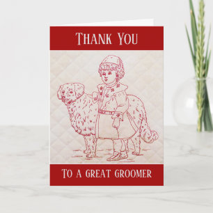 Danke Hundefriseur Vintage Stickerei von Hund