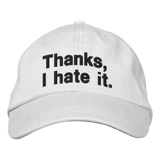 Danke, ich hasse es. bestickte baseballkappe (Vorderseite)