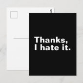 Danke, ich hasse es. postkarte (Vorne/Hinten)