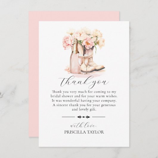 DANKE IHNEN BRAUTPARTY Pink Cowgirl Boots (Vorne/Hinten)