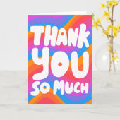 DANKE IHNEN farbenfrohe Regenbogenkulisse Streifen Karte (Gelbe Blume)