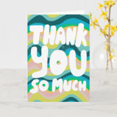 DANKE IHNEN farbenfrohe rosa, grüne, kurvenreiche Karte (Gelbe Blume)