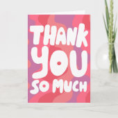 DANKE IHNEN farbenfrohe rosa, kurvenreiche Streife Karte (Vorderseite)