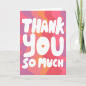 DANKE IHNEN farbenfrohe rosa, kurvenreiche Streife Karte (Vorderseite)