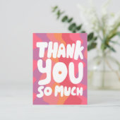 DANKE IHNEN farbenfrohe rosa, kurvenreiche Streife Postkarte (Stehend Vorderseite)