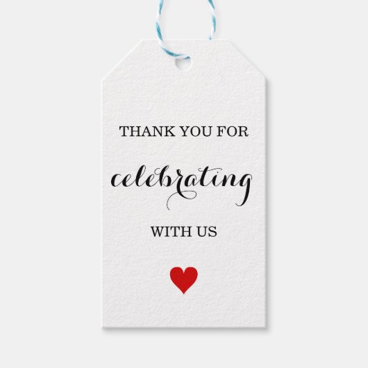 DANKE IHNEN GASTGESCHENK HOCHZEIT TAGS GESCHENKANHÄNGER (Vorderseite)