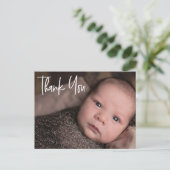DANKE IHNEN kundenspezifisches Baby Foto Ankündigungspostkarte (Stehend Vorderseite)
