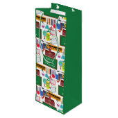 DANKE IHNEN Lehrer Lehrerauswertungs-Schule GREEN Geschenktüte Für Weinflaschen (Rückseite Schrägansicht)