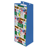 DANKE IHNEN Lehrer Lehrerauswertungsschule BLAU Geschenktüte Für Weinflaschen (Rückseite Schrägansicht)