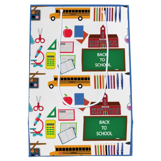 DANKE IHNEN Lehrer Lehrerauswertungsschule BLAU Mittlere Geschenktüte (Rückseite)