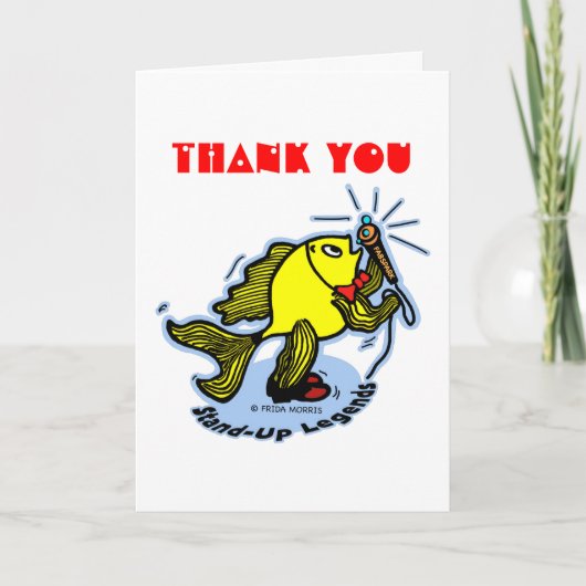 DANKE IHNEN lustige Stand-Up Fish Cartoon CARD (Vorderseite)