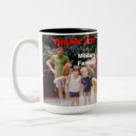 DANKE IHNEN MILITÄRISCHE FAMILIEN ZWEIFARBIGE TASSE