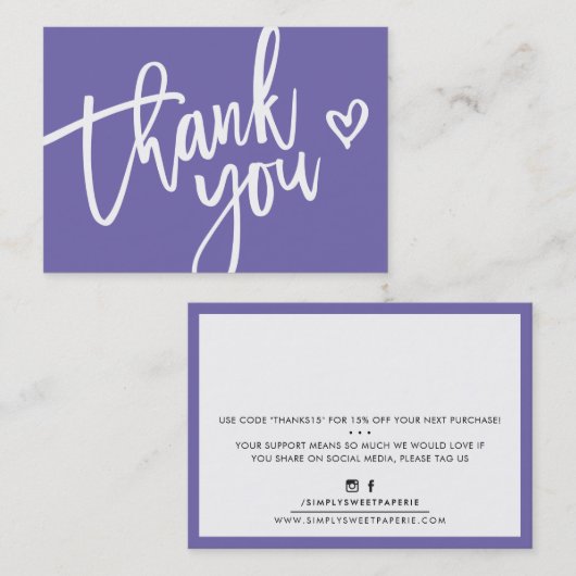 DANKE IHNEN moderne Beilage Tag lila (Vorne/Hinten)