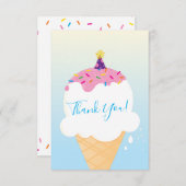 DANKE IHNEN modernes Retro-Eis-Kegel Party blau (Vorne/Hinten)