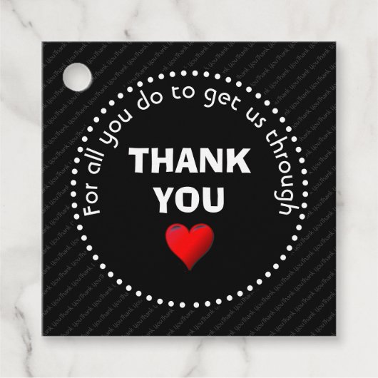 DANKE IHNEN NHS Custom Black Geschenkanhänger (Vorderseite)