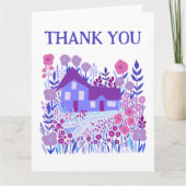 DANKE IHNEN Niedlich Bauernhof Garten Zuhause Lila Karte (Vorderseite)