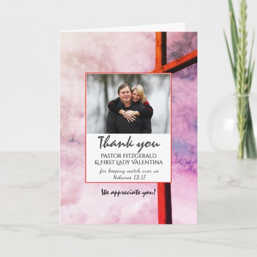 DANKE IHNEN PASTOR Scripture FOTOKARTE (Vorderseite)