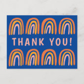 DANKE IHNEN Pink Orange Blue Sweet Rainbow Postkarte (Vorderseite)