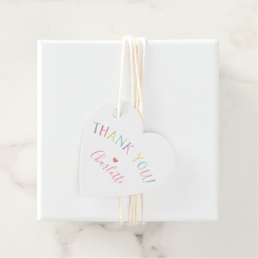 DANKE IHNEN Regenbogenbriefe hübsche Pastellfarben Geschenkanhänger (Beispiel)