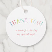 DANKE IHNEN Regenbogenbriefe hübsche Pastellfarben Geschenkanhänger (Rückseite)