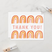DANKE IHNEN Rosa Orange farbenfrohe süße Regenboge Karte (Vorderseite/Rückseite Beispiel)