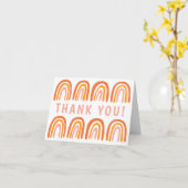 DANKE IHNEN Rosa Orange farbenfrohe süße Regenboge Karte (Gelbe Blume)