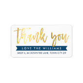 DANKE IHNEN Rücksendeadresse handgezeichnet Gold M Adressaufkleber (Vorne)