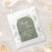 Danke Ihnen Salbeigrüne Muschelschalen-Krakelzeich Geschenktütchen (Ausgeschnitten)