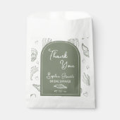 Danke Ihnen Salbeigrüne Muschelschalen-Krakelzeich Geschenktütchen (Vorderseite)