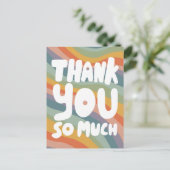 DANKE IHNEN SO VIEL MUSTOM Rainbow Stripes Postkarte (Stehend Vorderseite)