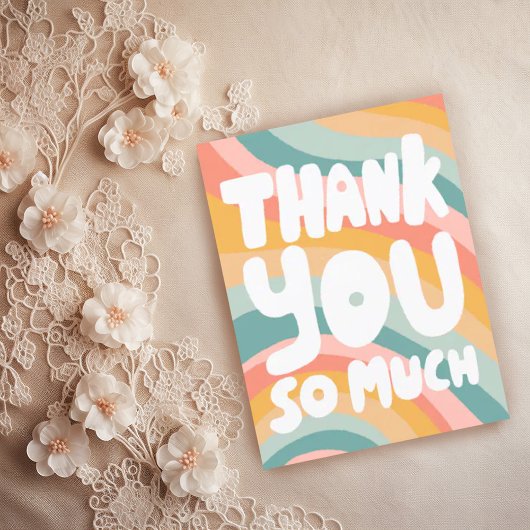 DANKE IHNEN SO VIEL Pastell Rainbow Stripes CUSTOM Postkarte
