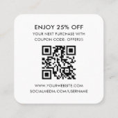 Danke Ihnen Stecken Sie Karte Logo QR Code Off-Whi (Rückseite)