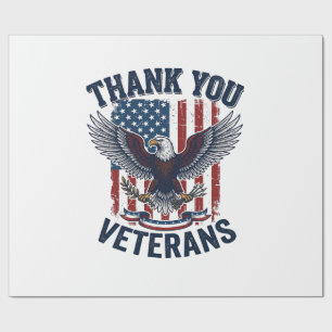 Danke Ihnen Veteranen Patriotischer Adler Vintage Geschenkpapier