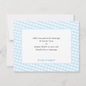 DANKE IHNEN Vintag Gingham Muster Boy Blue (Rückseite)