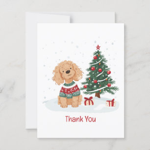 Danke Ihnen Weihnachts-Goldendoodle-Hund Postkarte