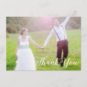 DANKE IHNEN White Typografy Foto Wedding Card
