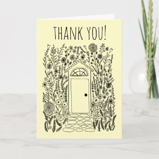 DANKE IHNEN Zuhause Sweet Zuhause Garden Door Cust Karte (Vorderseite)