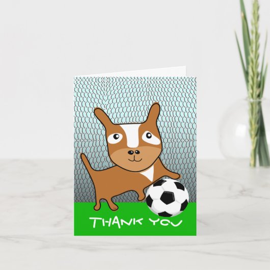 Danke, Ihr Card Soccer Dog Dankeskarte (Vorderseite)