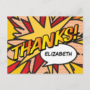 DANKE Ihre Nachricht Sprechblase Spaß Retro Postkarte