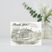 "Danke!" + Illustration zum Vintagen Haus und zur Postkarte (Stehend Vorderseite)
