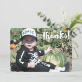 Danke! im einfachen weißen Text auf Dankeskarte (Stehend Vorderseite)