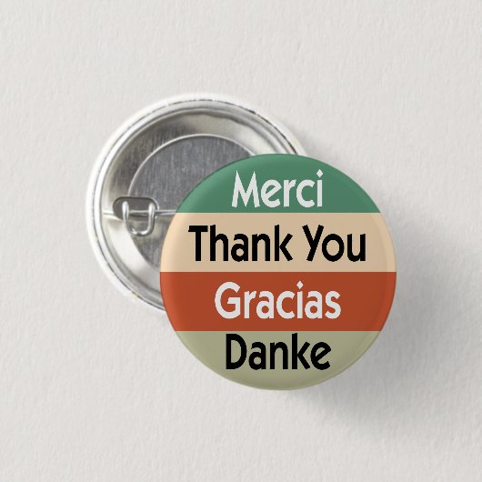 Danke in 4 Sprachen Button (Vorne & Hinten)