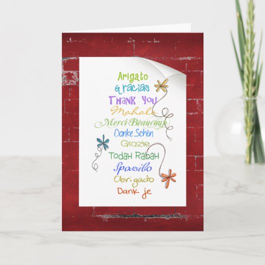 Danke in der Fremdsprache auf Stein Karte (Vorderseite)