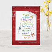 Danke in der Fremdsprache auf Stein Karte (Gelbe Blume)