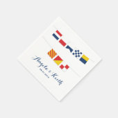 DANKE in farbenfrohen Nautikflaggen Serviette (Ecke)