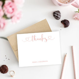 Danke in moderner Rose-Gold-Herz-Schriftart indivi