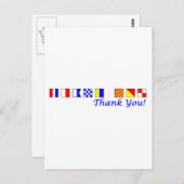 Danke in nautischer Flagge Alphabet Postkarte (Vorne/Hinten)