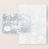 "Danke!" in Silver Floral Wedding Folienkarte (Anzeige)